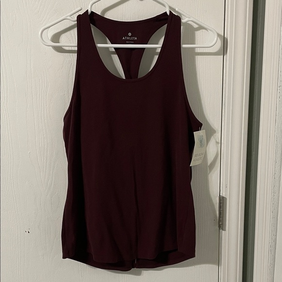 Athleta Like New Embellished Backside Buttery Soft Burgundy Tank Top Size XS - Picture 1 of 8